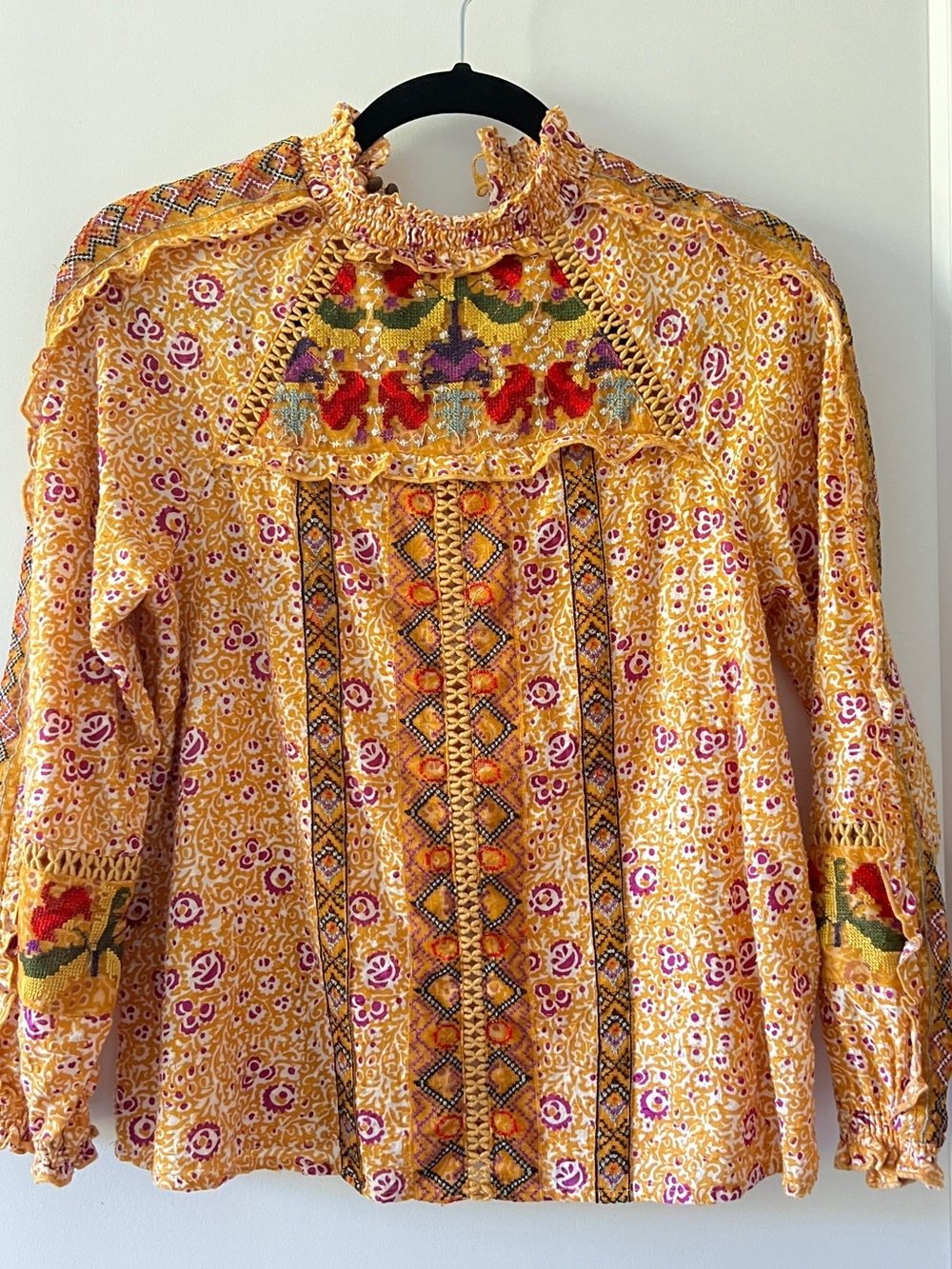 **RARE** Anthropologie Maeve Goldie Embroidered Blouse - Picture 4 of 6